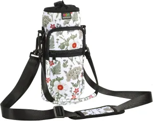 Nuovoware Water Bottle Carrier Bag,25oz/40oz/64oz Bottle Pouch Holder,Adjustable Shoulder Hand Strap 2 Pocket Sling Neoprene Sleeve Sports Accessories for Hiking Travelling Camping