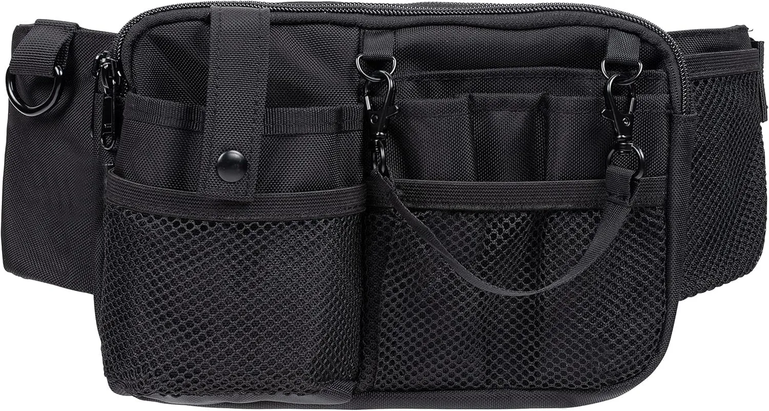 Nurse Fanny Pack with Medical Supply Pockets, Adjustable Strap Extends from 25" to 47",Utility Storage, Nurse Essentials for Work,Nurse Gifts;Black