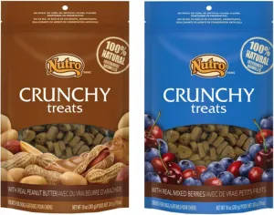 Nutro Crunchy Dog Treats Variety Bundle: Peanut Butter & Mixed Berries, 10 Oz Each (2 Bags)