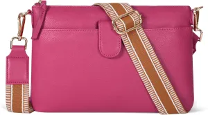 Oak Leathers Small Crossbody Bag For Women With Adjustable, Wide Strap - Real Leather Crossover Shoulder Purse