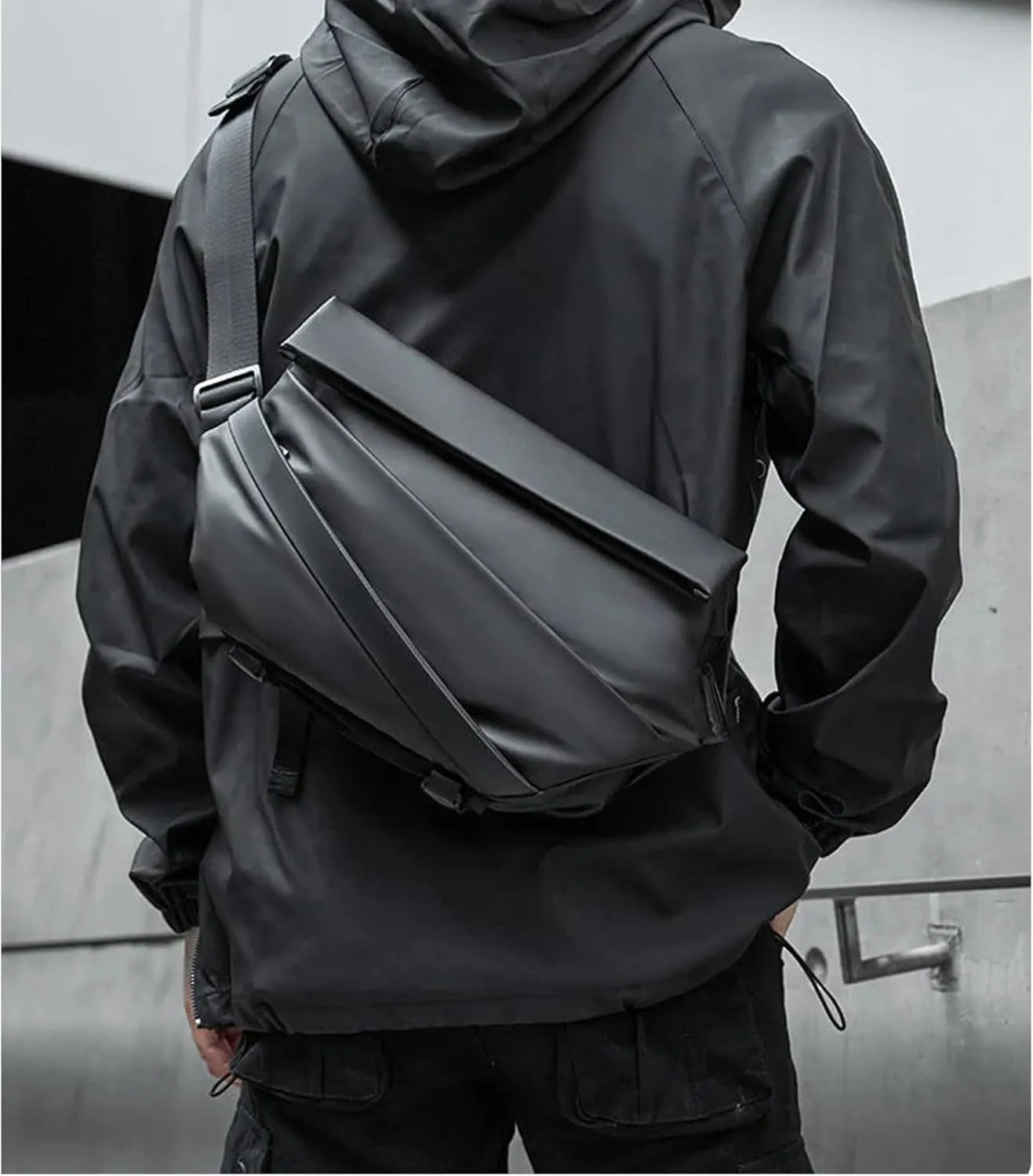 Obsidian Sling Bag, Ria Obsidian Sling Bag, Crossbody Bag Men, Waterproof Sling Bag for Men, Men Crossbody Bags (Black B)