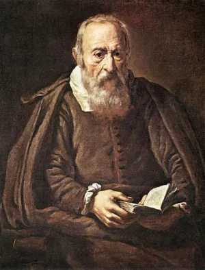 OMAiiiRTi Famous Painting Print Artwork Picture Wall Decor Portrait of an Old Man with Book Marcantonio Bassetti Poster Artwork for Home Decor 60x90cm