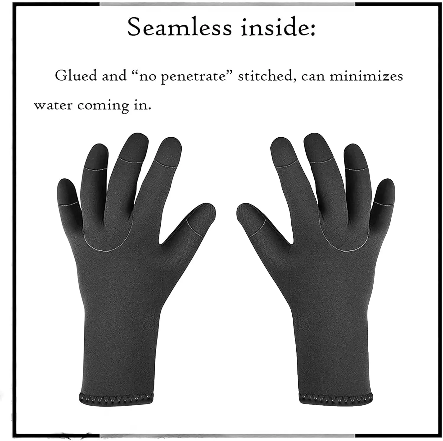 OMGear Neoprene Gloves Diving Wetsuit Gloves 3mm Flexible Thermal with Adjustable Waist Strap for Snorkeling Scuba Diving Surfing Kayaking Rafting Spearfishing Sailing