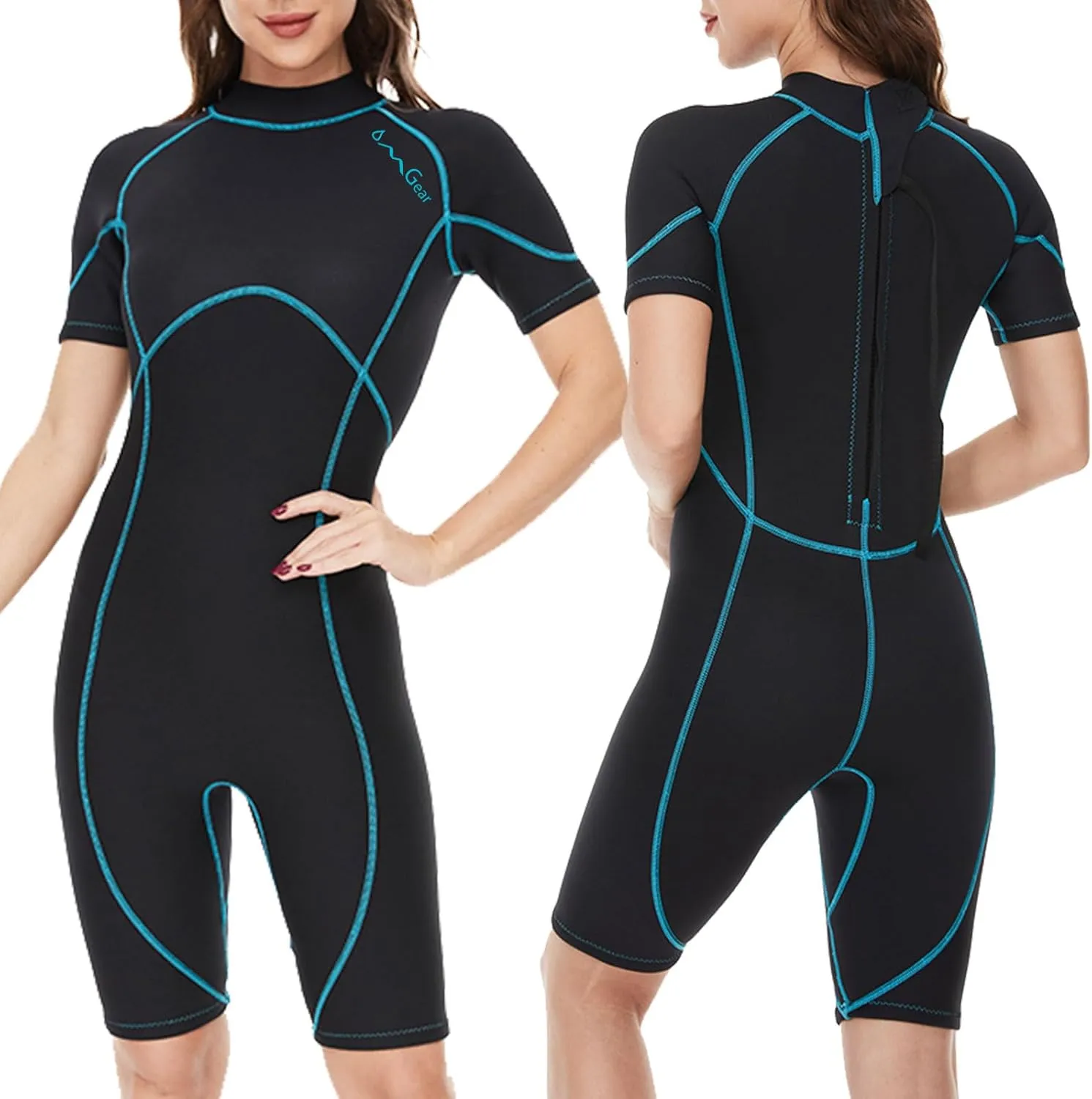 OMGear Wetsuit Women Men 2mm 3mm Neoprene Dive Wet Suit for Cold Water Short/Full Body Thermal Swimsuit for Adults Snorkel Suit for Snorkeling Scuba Diving Swimming Surfing Spearfishing