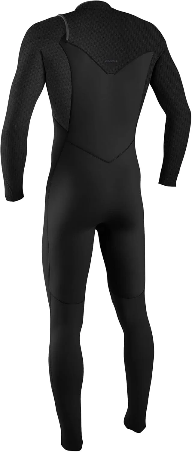 O'NEILL Men's Neoprene Surfing Wetsuit, Black/Grey/Red, LS (3/2 MM Chest Zip Full)