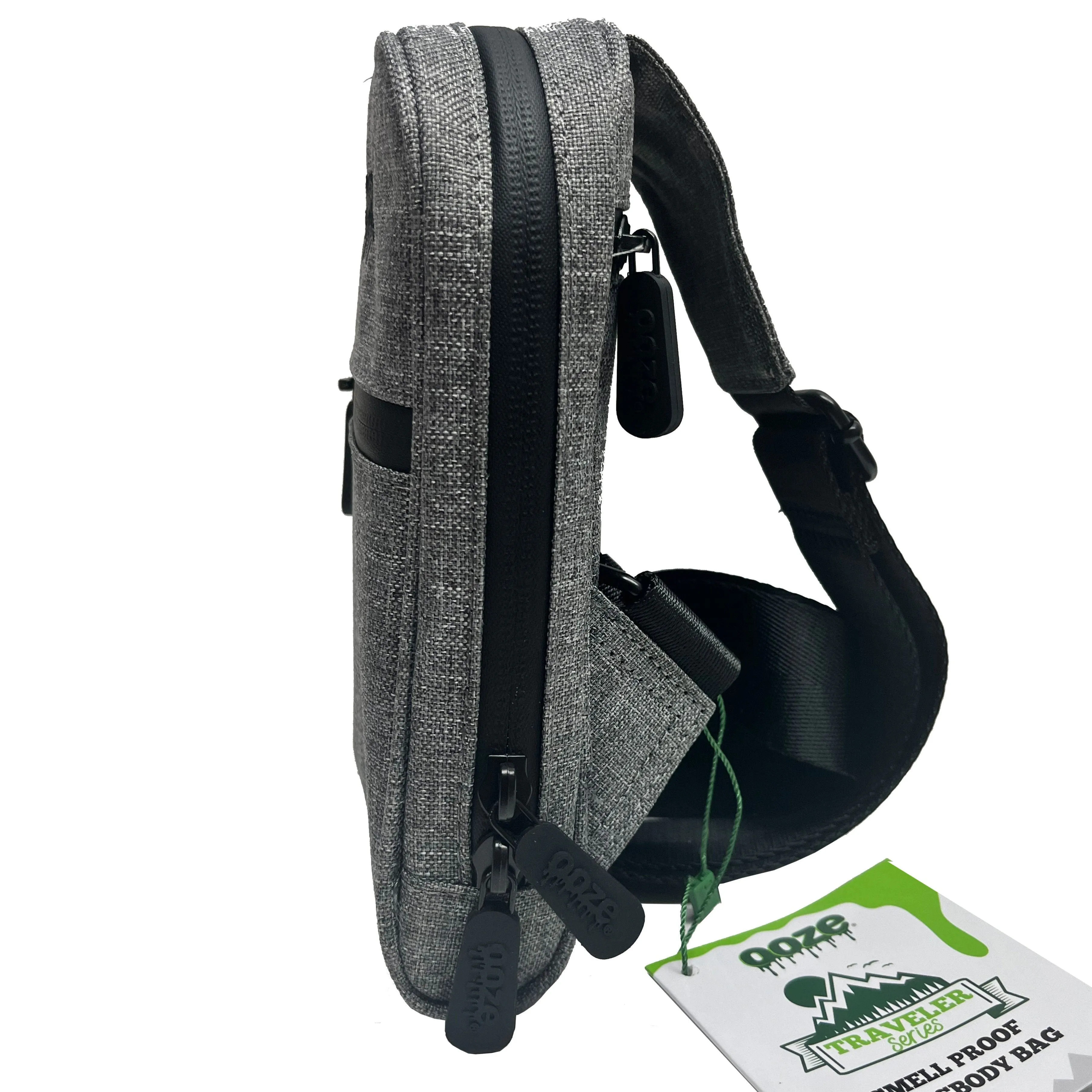 OOZE TRAVELER SMELL PROOF CROSSBODY BAG GREY