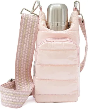 Original Crossbody Water Bottle Holder Bag with Strap.Stylish Puffer Bag.Pockets for Phone & Accessories.BEST GIFT