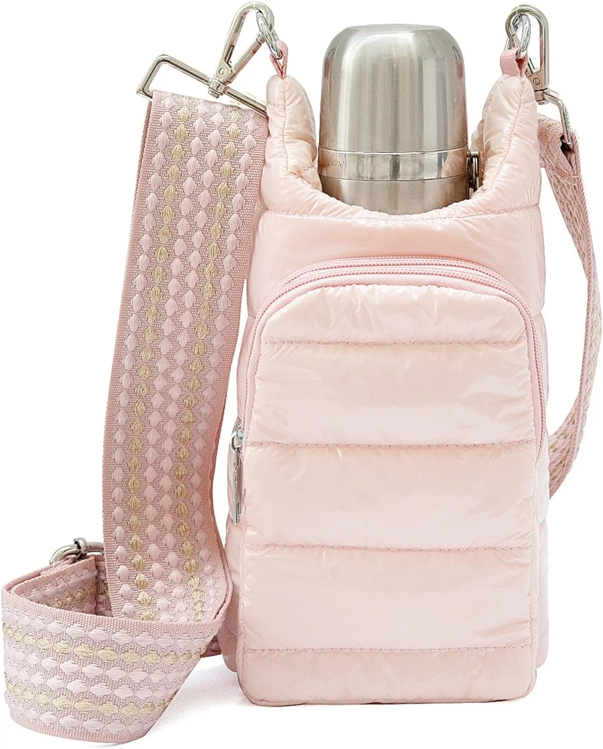 Original Crossbody Water Bottle Holder Bag with Strap.Stylish Puffer Bag.Pockets for Phone & Accessories.BEST GIFT