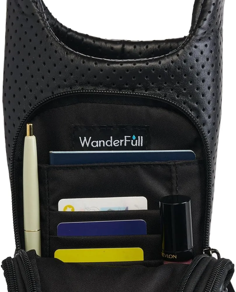 Original HydroBag Collection | Large Water Bottle Holder with Strap & Zipper Slot for Handle | Crossbody Tumbler Carrier Bag with Pockets