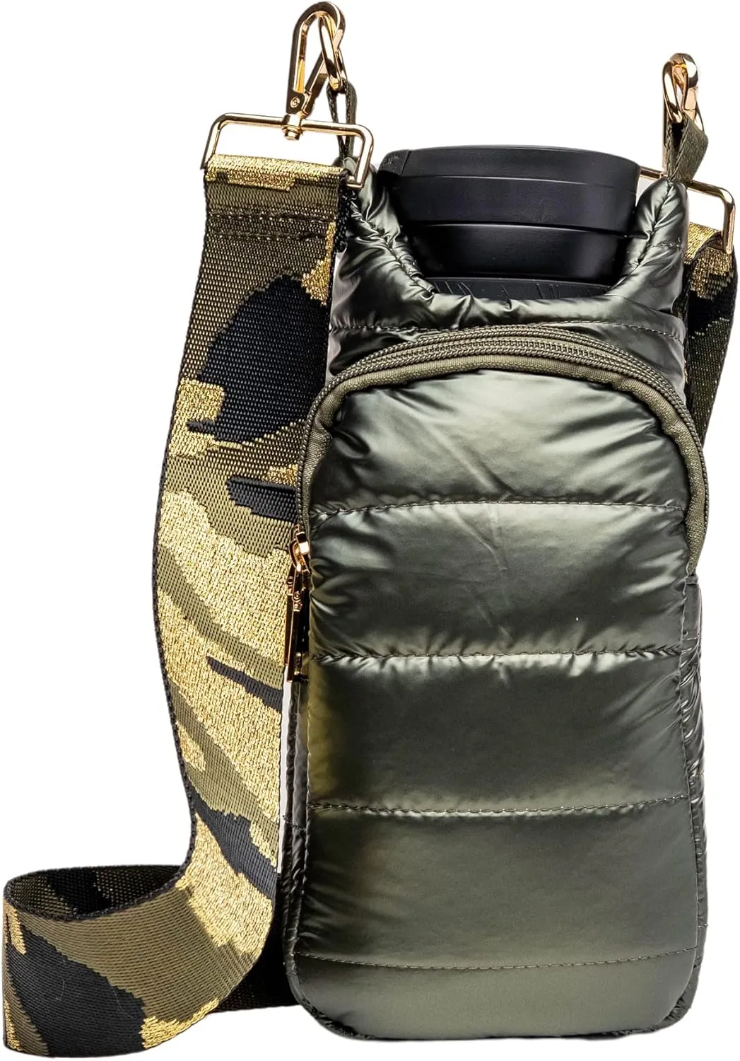 Original HydroBag | Quilted Water Bottle Holder with Strap | Tote Bottle Carrier Crossbody Bag with Pockets