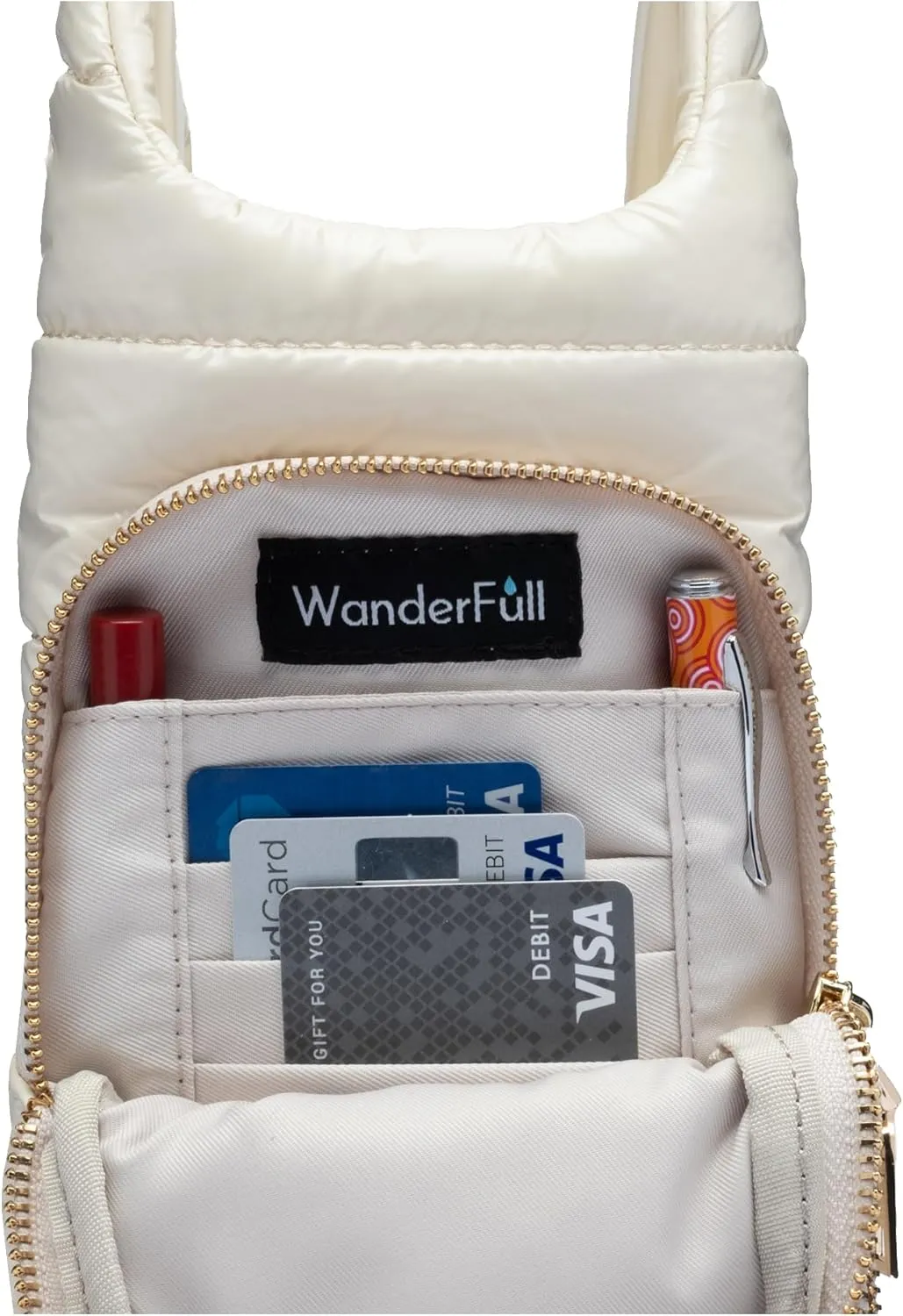 Original HydroBag | Quilted Water Bottle Holder with Strap | Tote Bottle Carrier Crossbody Bag with Pockets