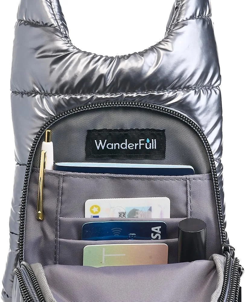 Original HydroBag | Quilted Water Bottle Holder with Strap | Tote Bottle Carrier Crossbody Bag with Pockets