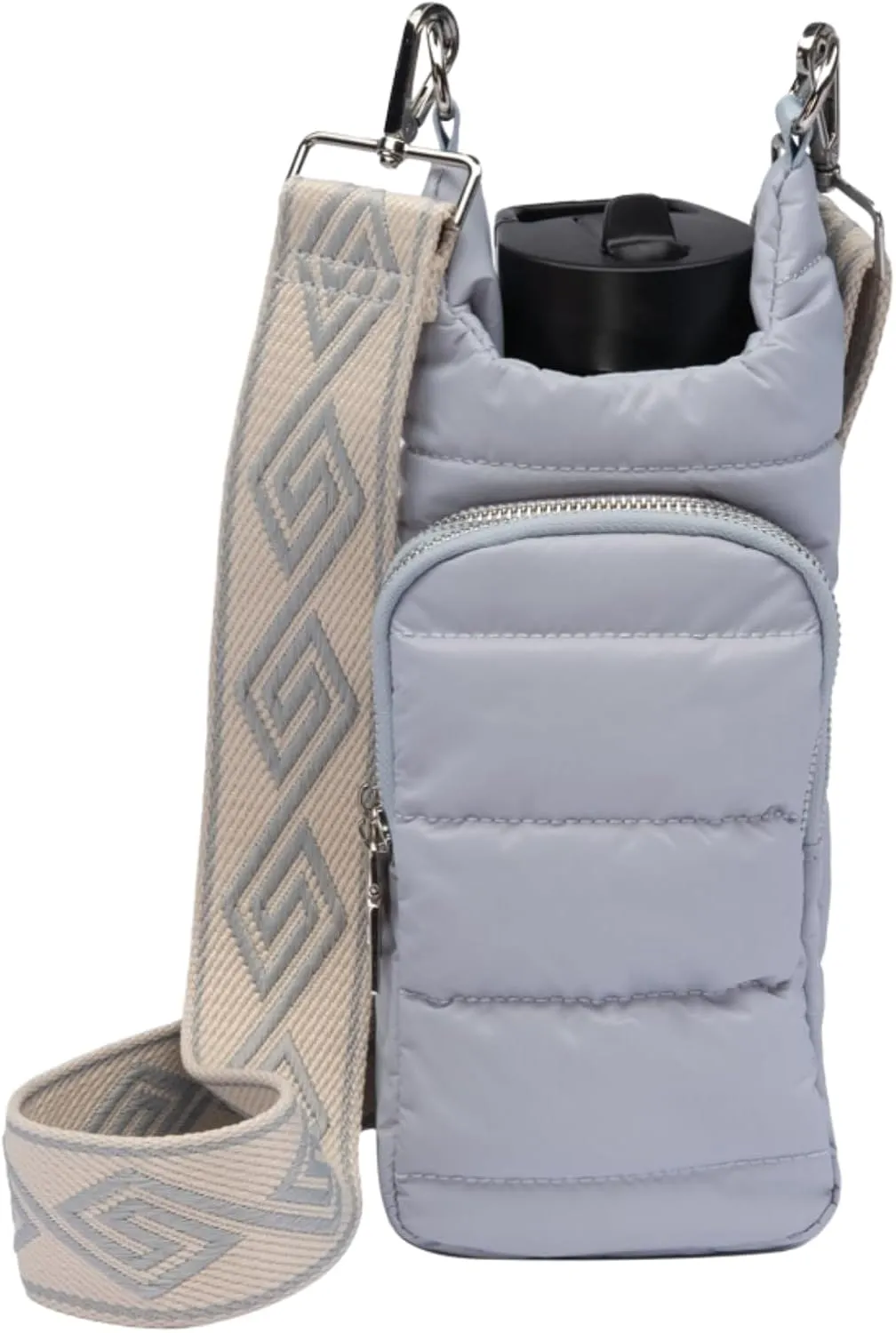 Original HydroBag | Quilted Water Bottle Holder with Strap | Tote Bottle Carrier Crossbody Bag with Pockets