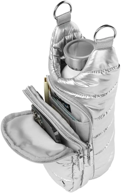 Original HydroBag | Quilted Water Bottle Holder with Strap | Tote Bottle Carrier Crossbody Bag with Pockets