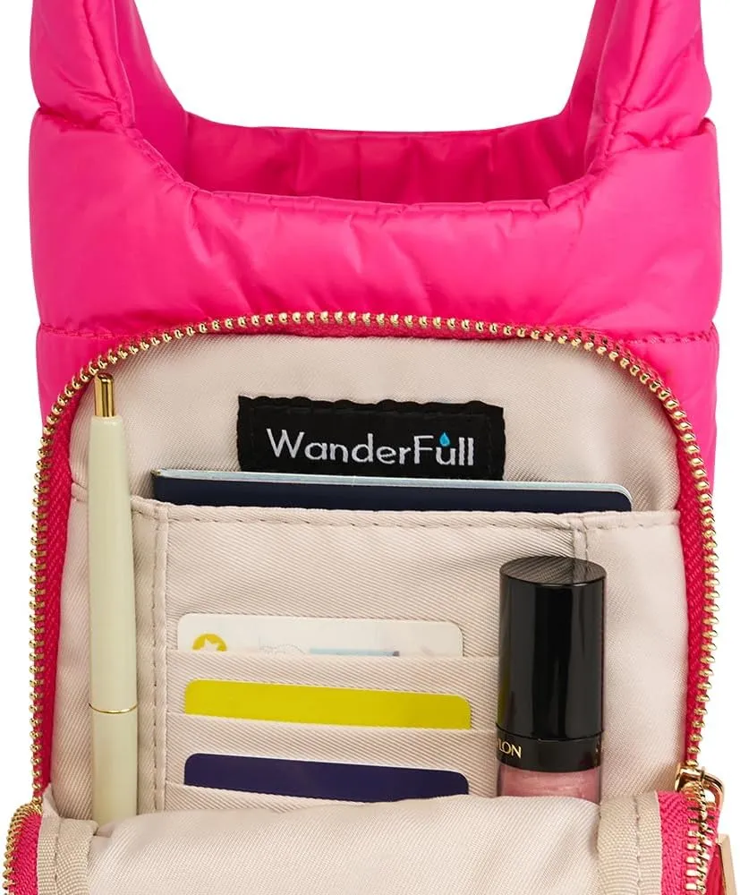 Original HydroBag | Quilted Water Bottle Holder with Strap | Tote Bottle Carrier Crossbody Bag with Pockets