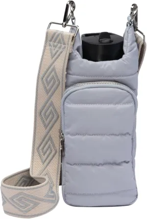 Original HydroBag | Quilted Water Bottle Holder with Strap | Tote Bottle Carrier Crossbody Bag with Pockets