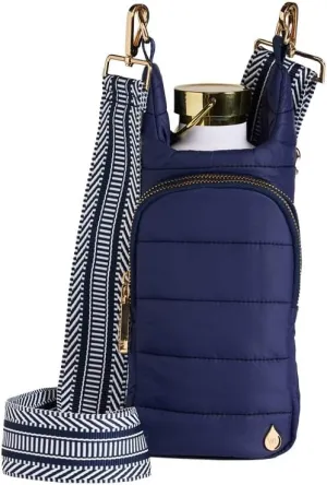 Original HydroBag | Quilted Water Bottle Holder with Strap | Tote Bottle Carrier Crossbody Bag with Pockets