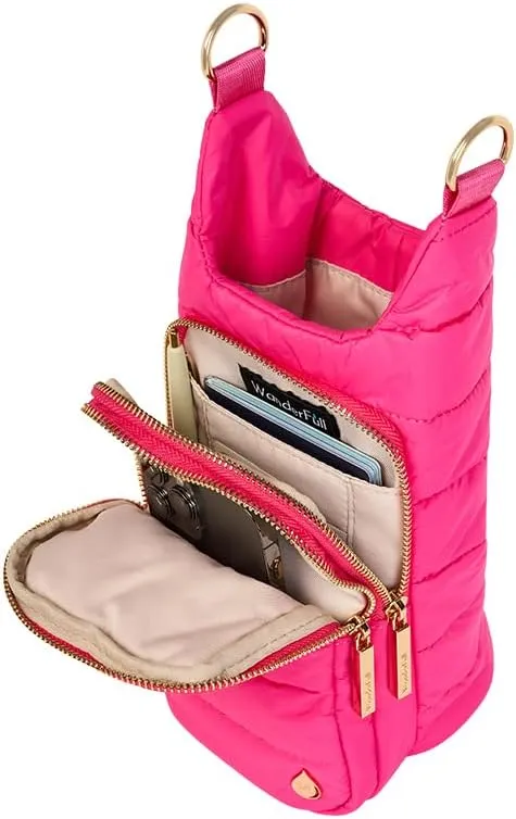 Original HydroBag | Quilted Water Bottle Holder with Strap | Tote Bottle Carrier Crossbody Bag with Pockets