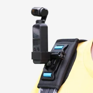 Osmo Pocket Backpack Mount Backpack Strap Knapsack Shoulder Mount with Extended Border Compatible with DJI Osmo Pocket,Osmo Pocket 2 (Black)