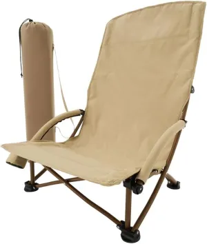 Outdoor Folding Chair, Lightweight Camping Low Portable Beach high Back Outdoor Chair with Drink Holder, Adult Heavy Duty Lawn Park Leisure