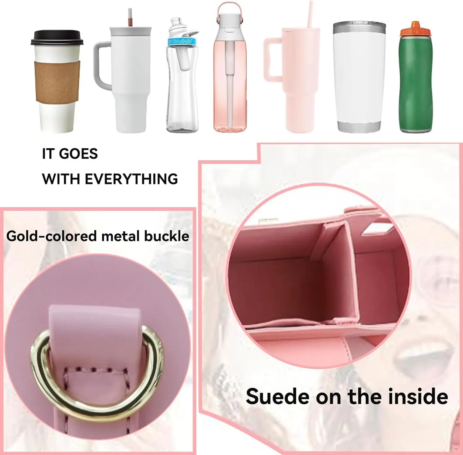 Outdoor Portable Crossbody Sling Bag With Water Bottle Holder, Suitable For Women'S Crossbody Bag With Sports Bottle Holder (purple)