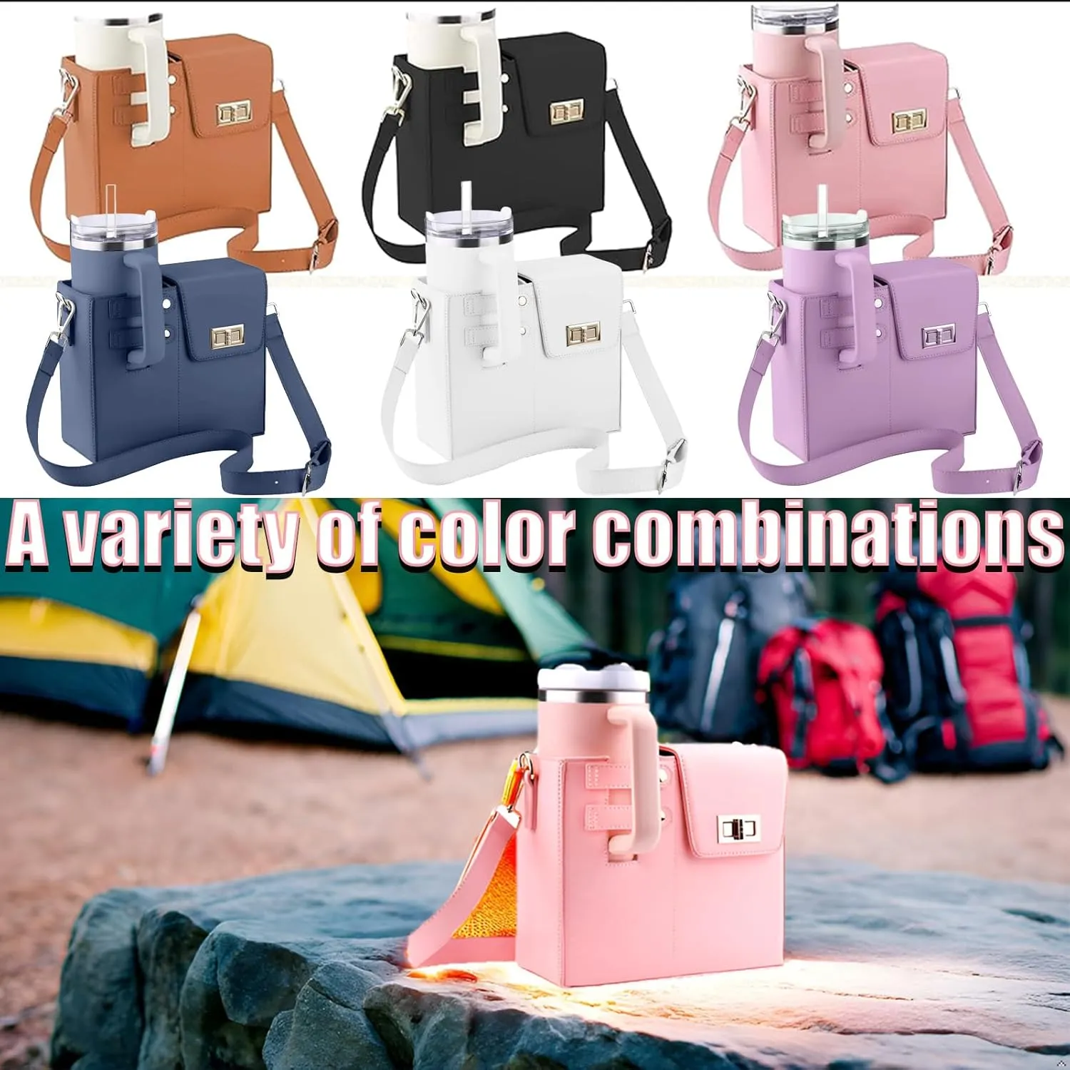 Outdoor Portable Crossbody Sling Bag With Water Bottle Holder, Suitable For Women'S Crossbody Bag With Sports Bottle Holder (purple)