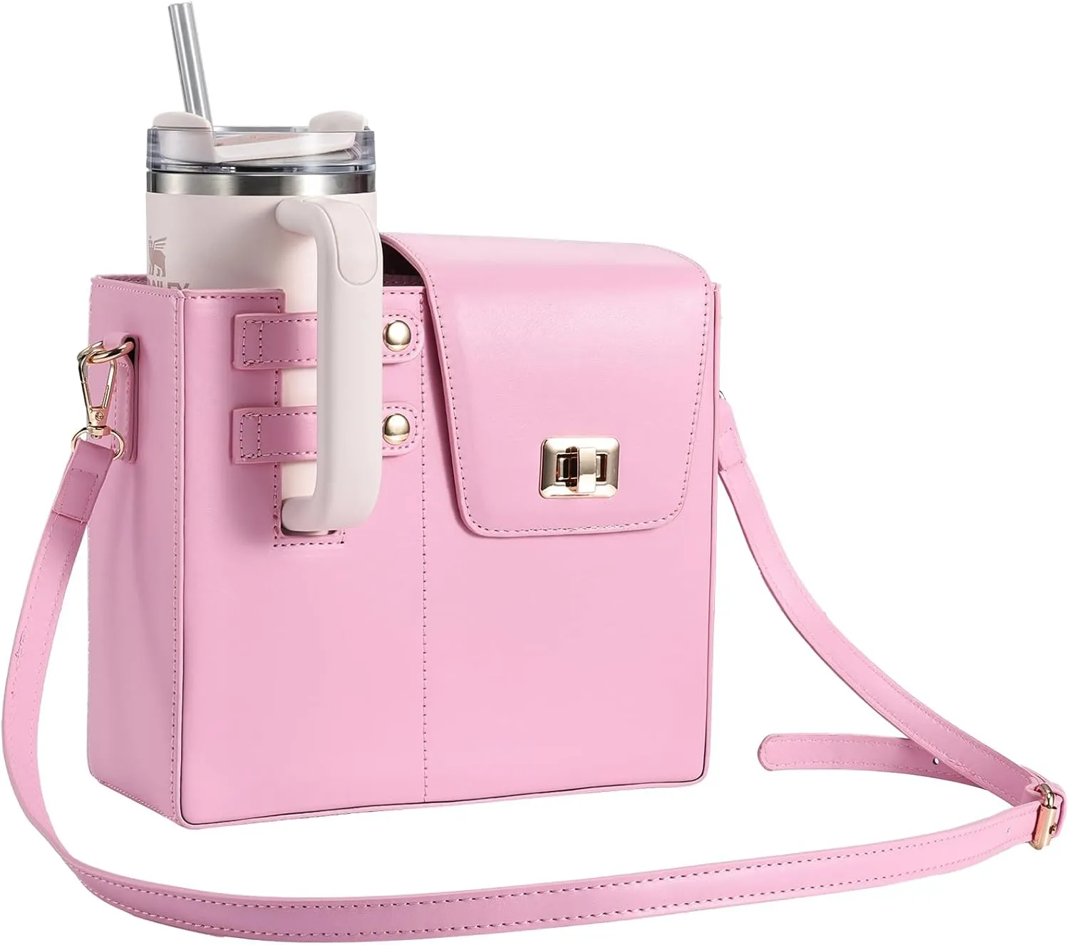 Outdoor Portable Crossbody Water Cup Purse Bag Water Bottle Carrier Bag with Phone Pocket Tumbler Carrier with Strap
