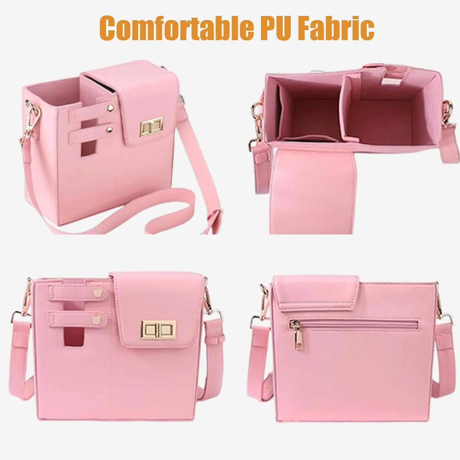 Outdoor Portable Crossbody Water Cup Storage Bag, Water Bottle Carrier Bag with Storage Pocket for Women