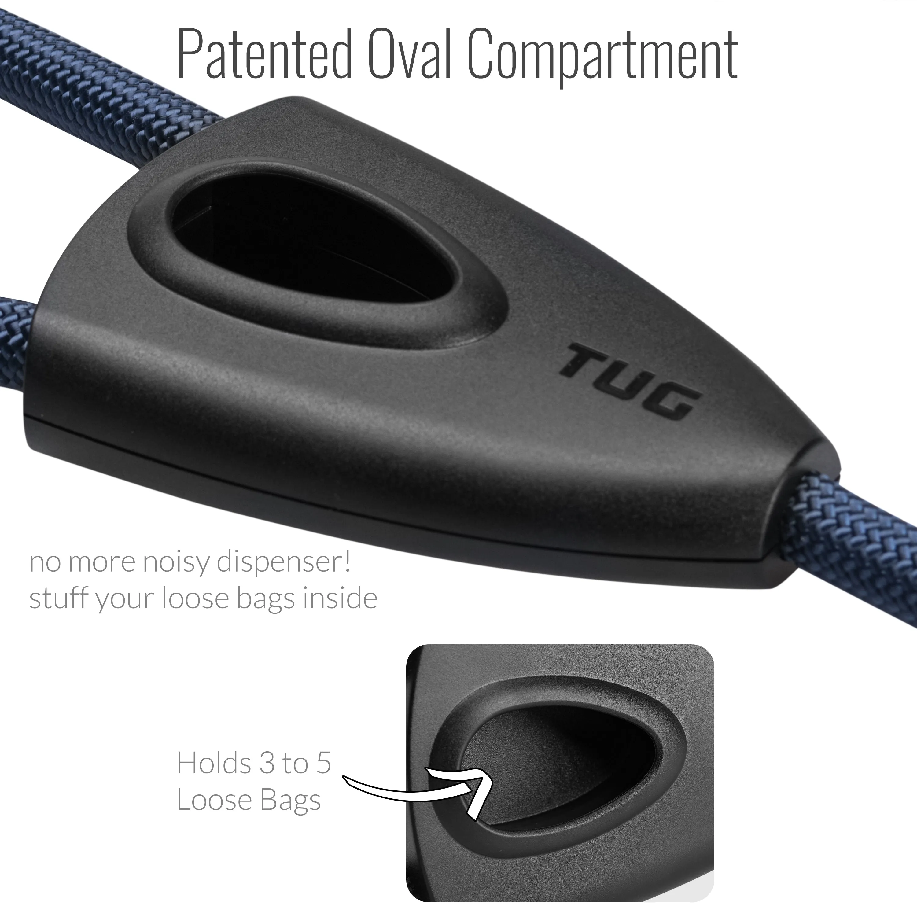 Oval Rope Leash with Integrated Bag Compartment