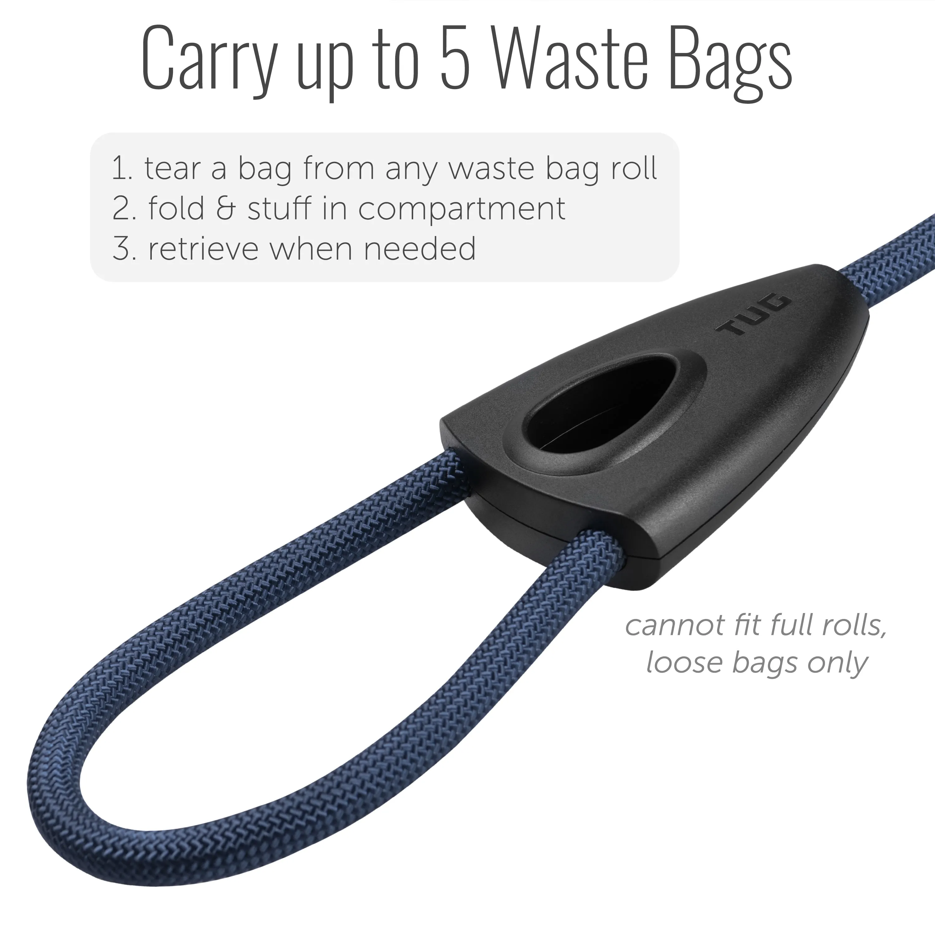 Oval Rope Leash with Integrated Bag Compartment