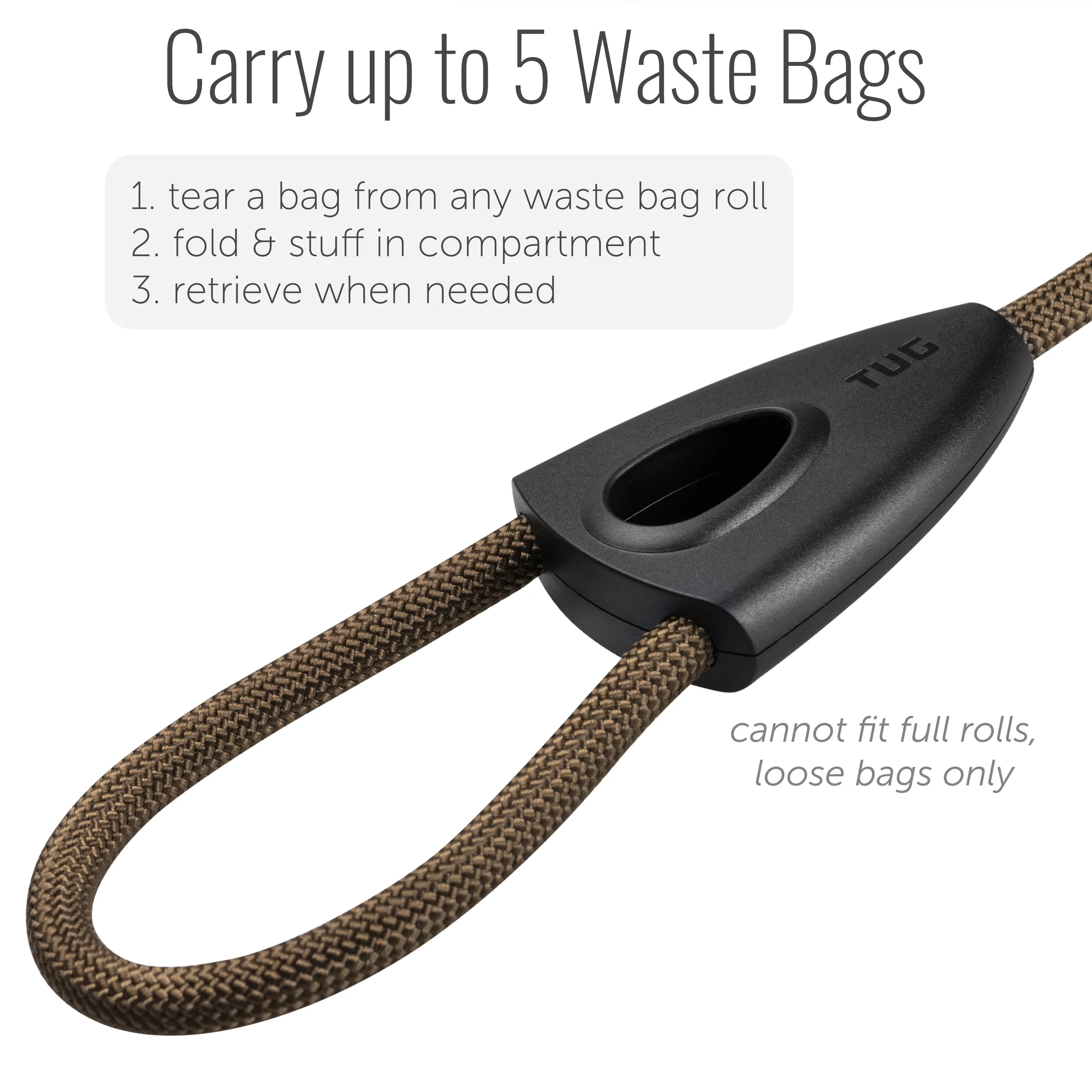 Oval Rope Leash with Integrated Bag Compartment