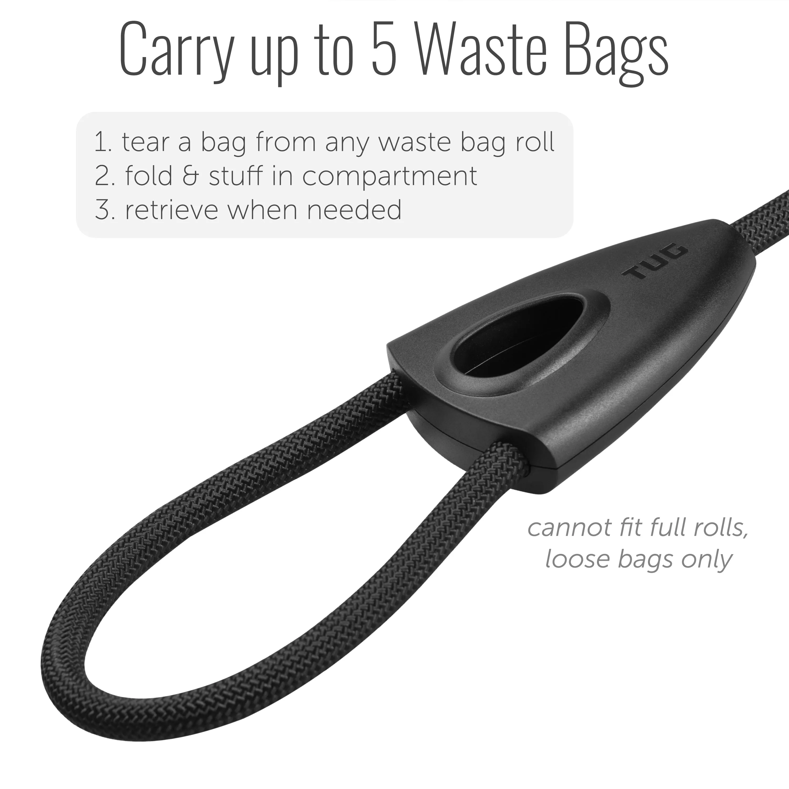 Oval Rope Leash with Integrated Bag Compartment