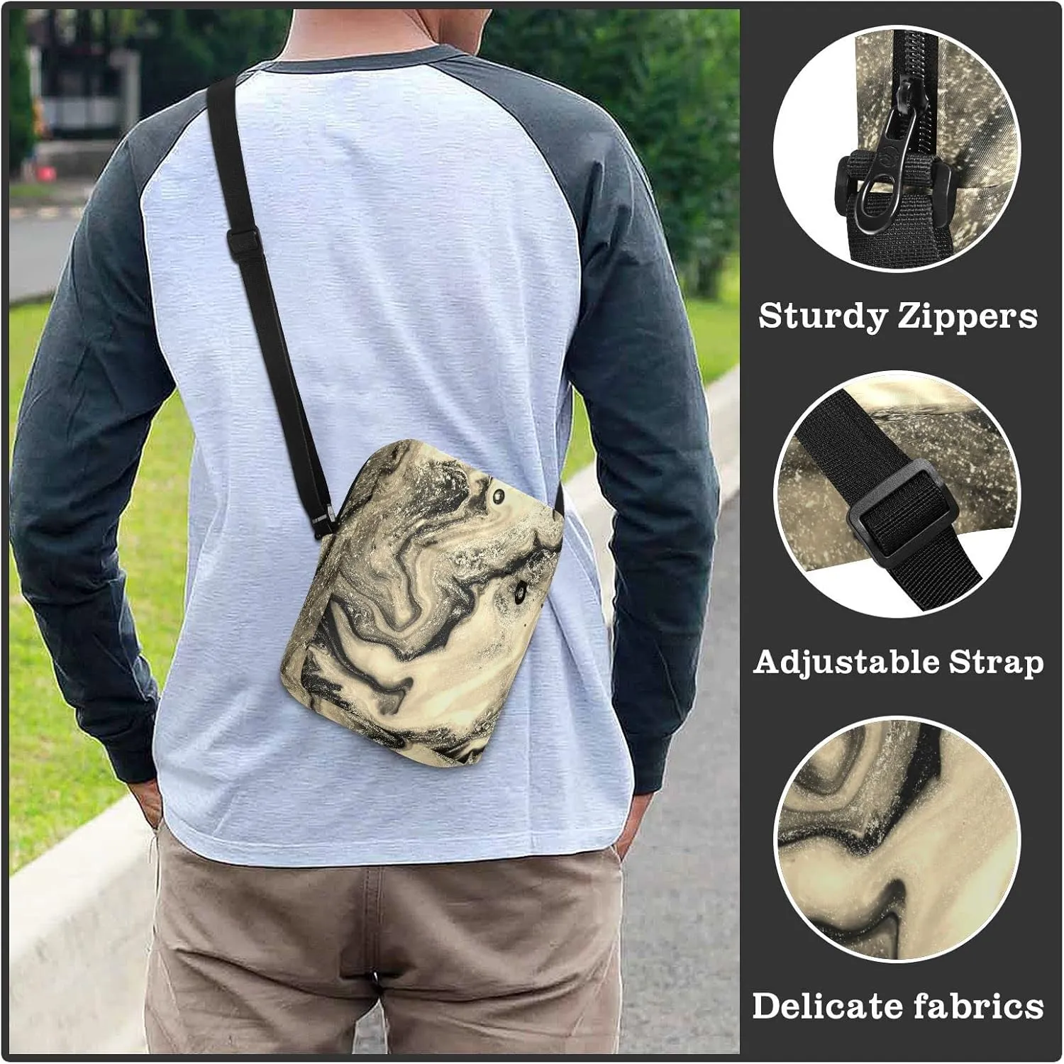 Oyihfvs Messenger Bag, Men's Crossbody Bag, Women's Crossbody Bag with Adjustable Strap