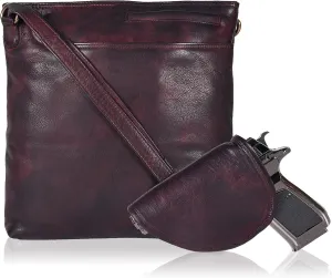 Ozora Multi Pockets Handmade Leather Crossbody Handbags & Sling Bag for Men & Women with Detachable Holster