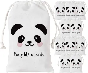 Panda Party Favor Bags 12 Pack - Gift Goodie Candy Treat Bags for Party Like a Panda Decorations, Baby Shower, Birthday Party Supplies