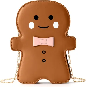 party greeting Christmas Crossbody Bag Gingerbread Man Crossbody Purse Christmas Gingerbread Man Shaped Phone Bag
