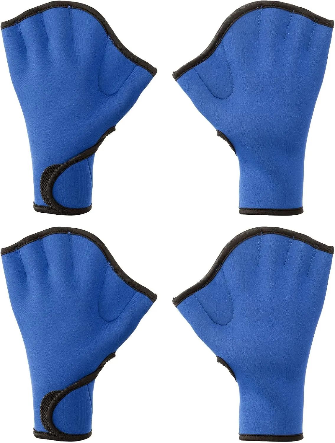 PATIKIL Swim Gloves, 2 Pair Webbed Swimming Gloves Aquatic Fitness Water Resistance Swim Hand Paddles for Women and Men Water Aerobics, L, Dark Blue