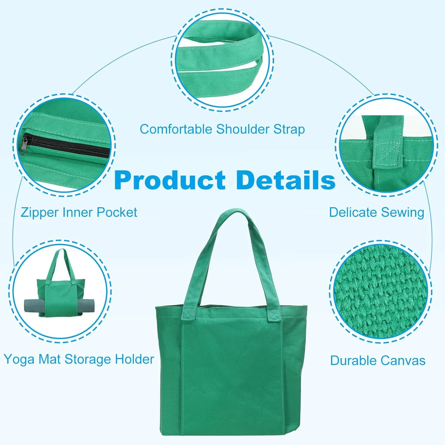 PATIKIL Yoga Mat Bags, Yoga Tote Carrier Shoulder Bag with Mat Pocket Carryall Canvas Tote Yoga Gym Bags