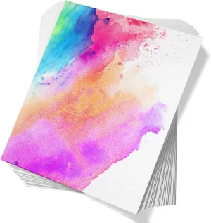 Paul Rubens 60 Sheets Watercolor Paper, Hot Press 50% Cotton&140lb /300gsm Acid-Free Bulk White Paper for Artists, Students & Adults（7.68 * 5.31 inch）