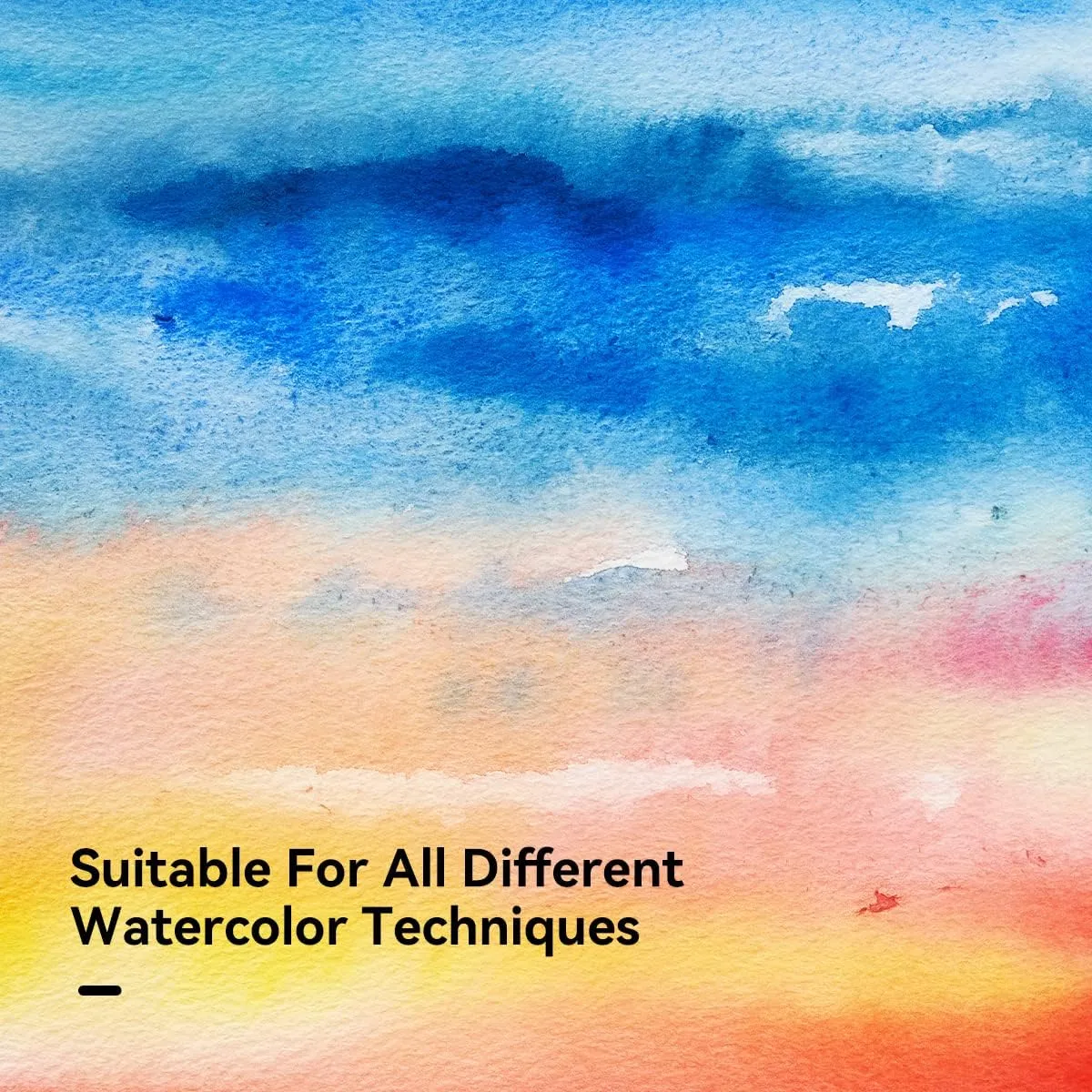 Paul Rubens 60 Sheets Watercolor Paper, Hot Press 50% Cotton&140lb /300gsm Acid-Free Bulk White Paper for Artists, Students & Adults（7.68 * 5.31 inch）