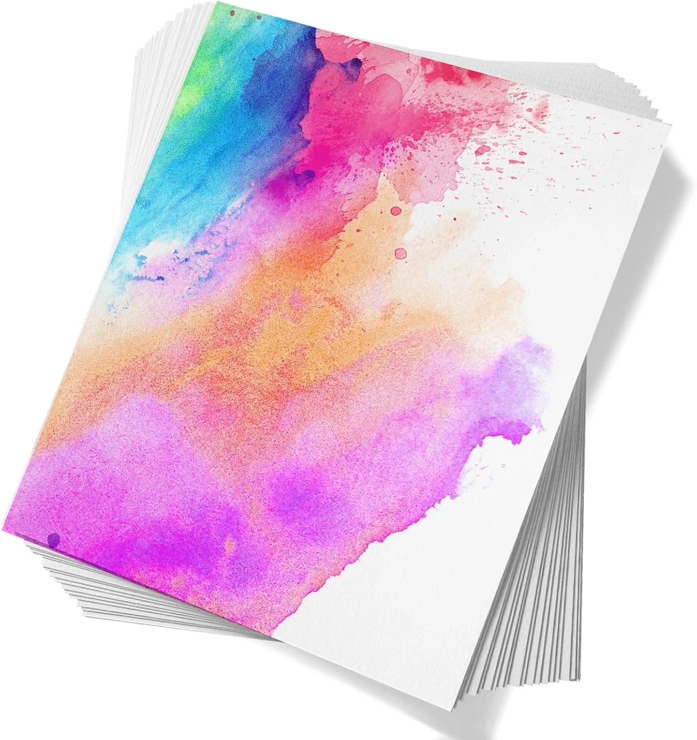 Paul Rubens 60 Sheets Watercolor Paper, Hot Press 50% Cotton&140lb /300gsm Acid-Free Bulk White Paper for Artists, Students & Adults（7.68 * 5.31 inch）