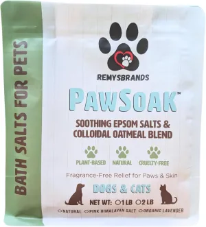 PawSoak Bath Salts for Pets - Epsom Salts & Colloidal Oatmeal Blend - Reduces Excessive Paw Licking & Chewing - Soothing & Cleansing for Dogs & Cats