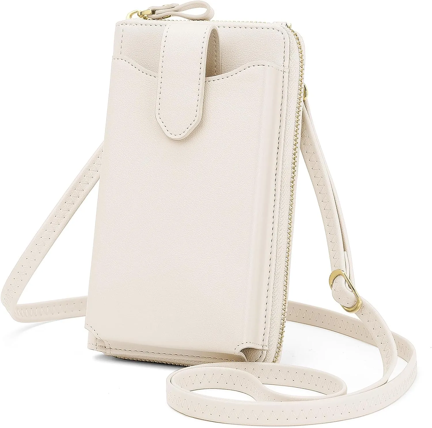 Peacocktion Black Small Crossbody Bags for Women, RFID Leather Cell Phone Purses Wallet, Trendy Crossbody Purses with Zipper