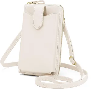 Peacocktion Black Small Crossbody Bags for Women, RFID Leather Cell Phone Purses Wallet, Trendy Crossbody Purses with Zipper