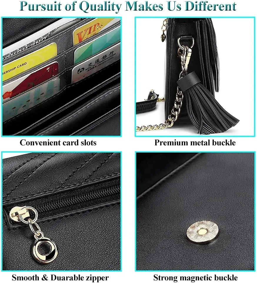 Peacocktion Small Crossbody Bags for Women, RFID Wallet Purse Cellphone Card Holder Wristlet 2 Straps