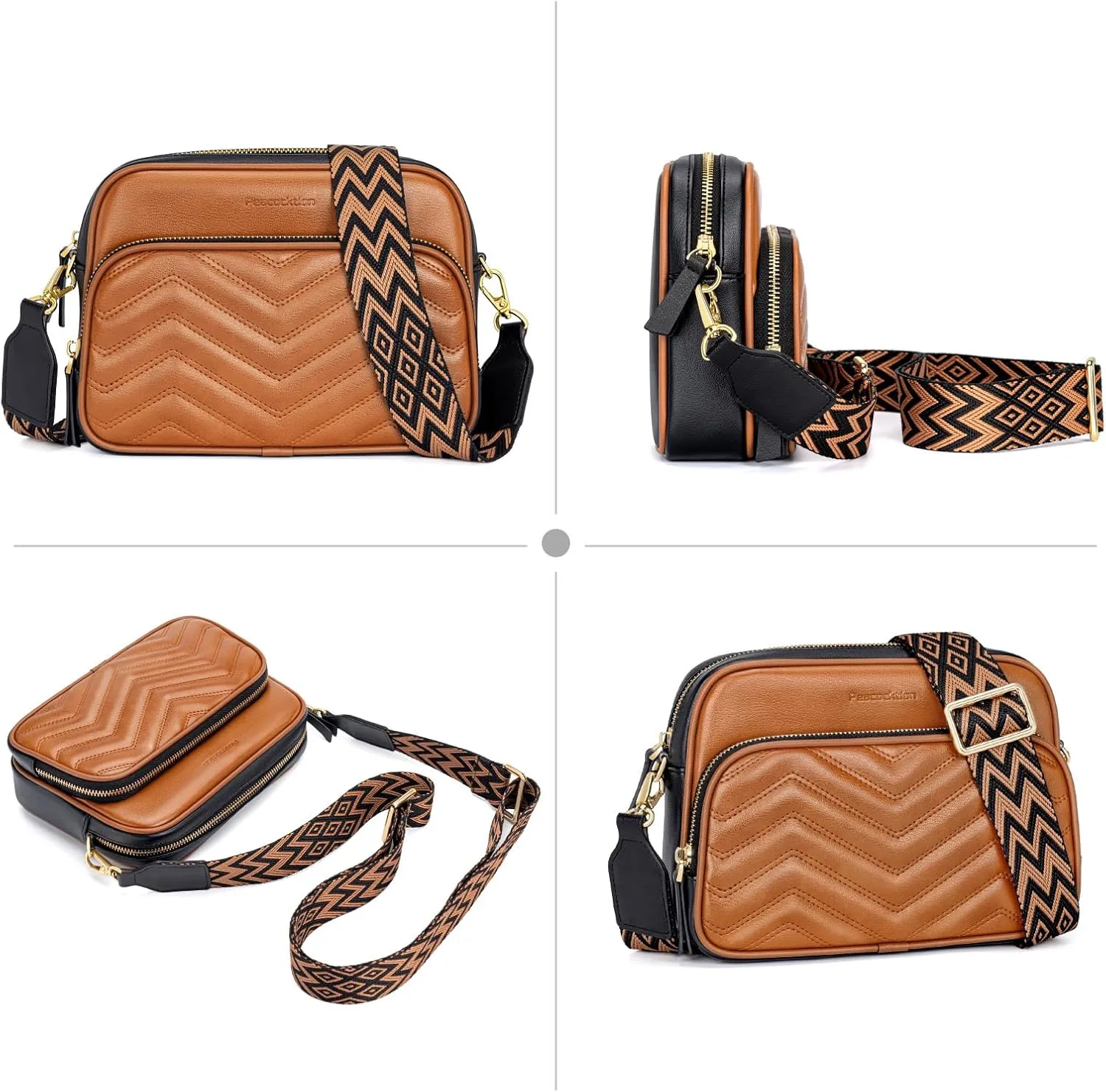 Peacocktion Small Crossbody Bags for Women, RFID Wallet Purse Cellphone Card Holder Wristlet 2 Straps
