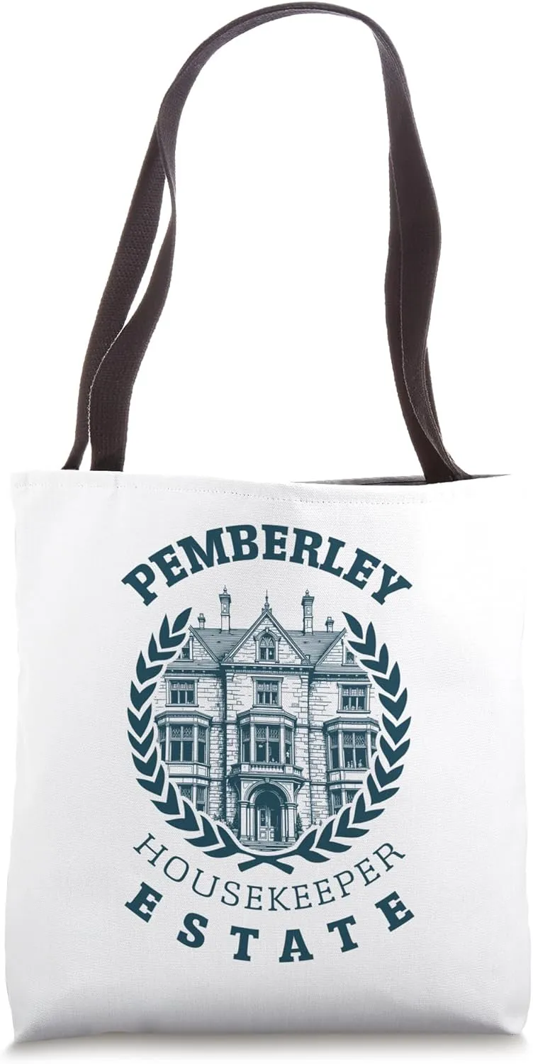 Pemberley Pride And Prejudice Jane Austen Housekeeper Book Tote Bag
