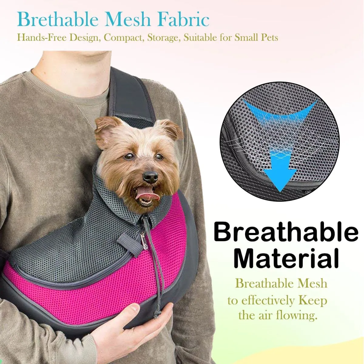 Pet Dog Sling Carrier Puppy Pet Slings Bag for Small Dogs Cats Satchel Carriers Breathable Mesh Hand Free with Adjustable Strap Doggie Crossbody for Outdoor Travel (Green, Small <5 lbs)