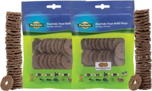 PetSafe Treat Rings for Busy Buddy Dog Toys - Easy to Digest - Interactive Toy Refills for Aggressive Chewers - Stimulating Puppy Supplies - Eases Stress - 60 Rings - Size A - Original/Peanut Butter