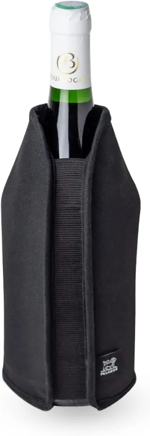 Peugeot Frizz Expandable Wine Cooling Sleeve chills Sparkling & Still Wines in 20 minutes, 23cm, Black